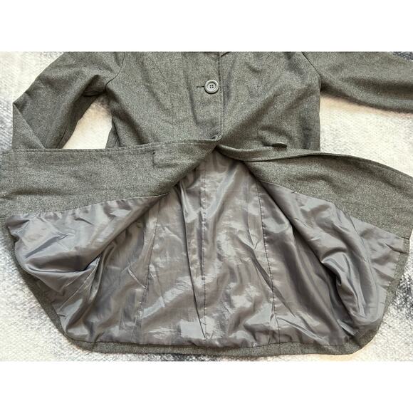 Basic Edge Clothing Gray Button Lined Pea Coat Wool Blend Women Size Medium - Picture 7 of 7